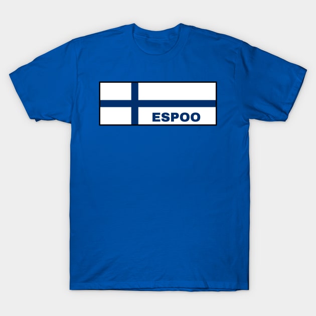 Espoo City in Finnish Flag T-Shirt by aybe7elf